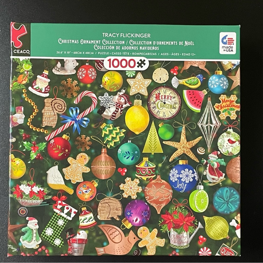 COMPLETE 1000 piece Christmas Ornament Puzzle
